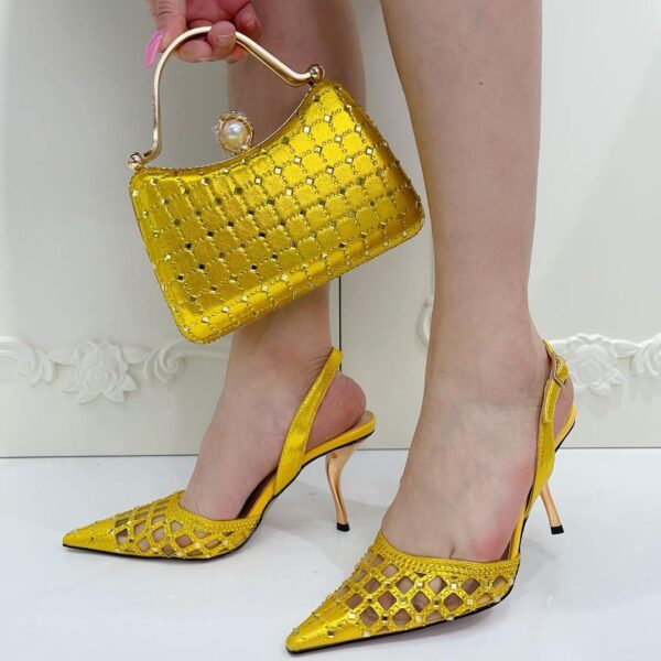 Fashion Sexy Luxury Women's Shoes Heel  Sandals and Bag Set